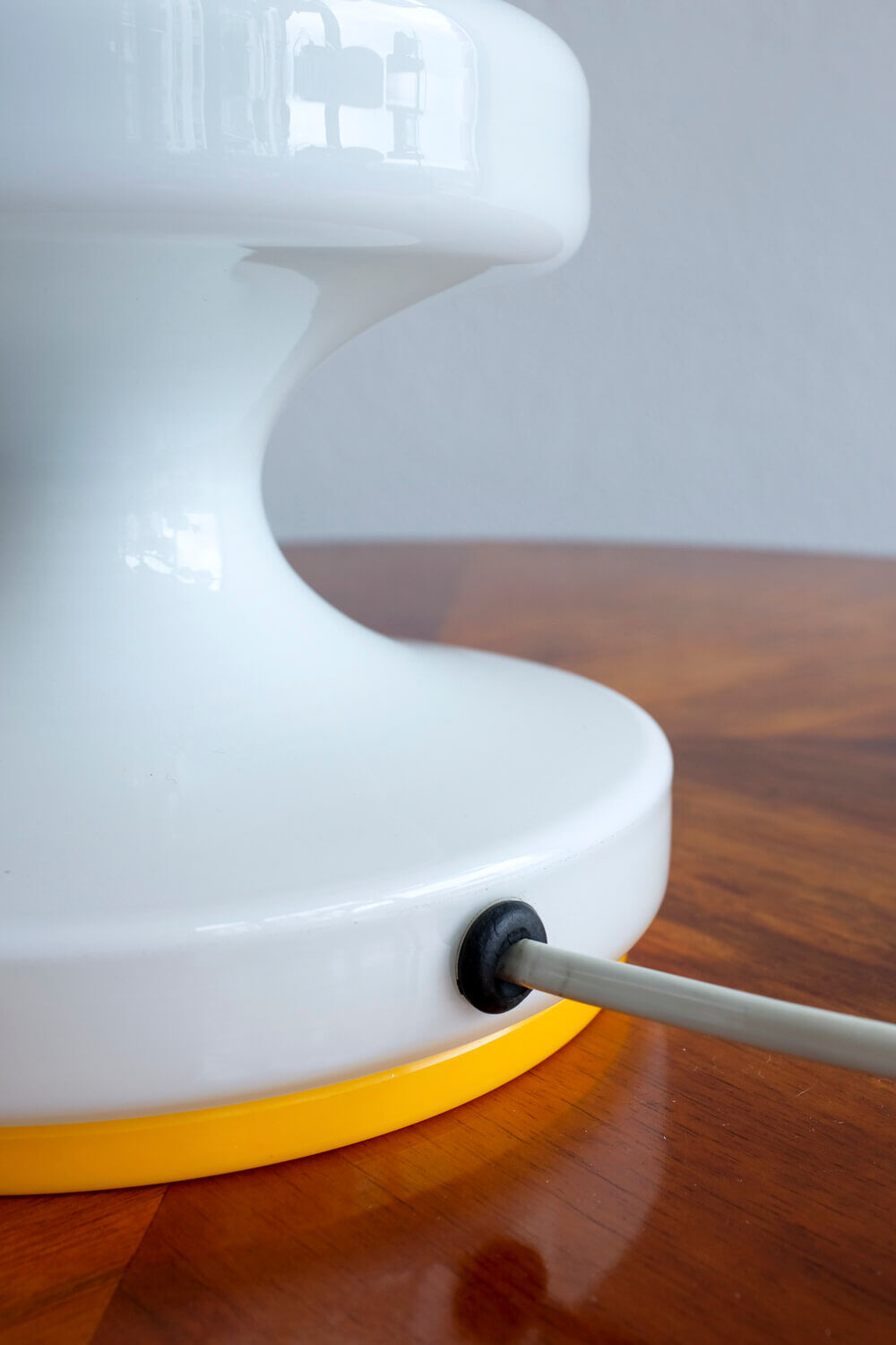 Vintage white opaline glass lamp by Valašské Meziříčí Czechoslovakia, 1970s