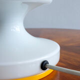 Vintage white opaline glass lamp by Valašské Meziříčí Czechoslovakia, 1970s