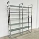 Chrome bookshelf with smoked glass — Italy, 1970s