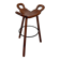 Vintage Sergio Rodrigues style bar stool, solid wood saddle stool, Brazilian modern