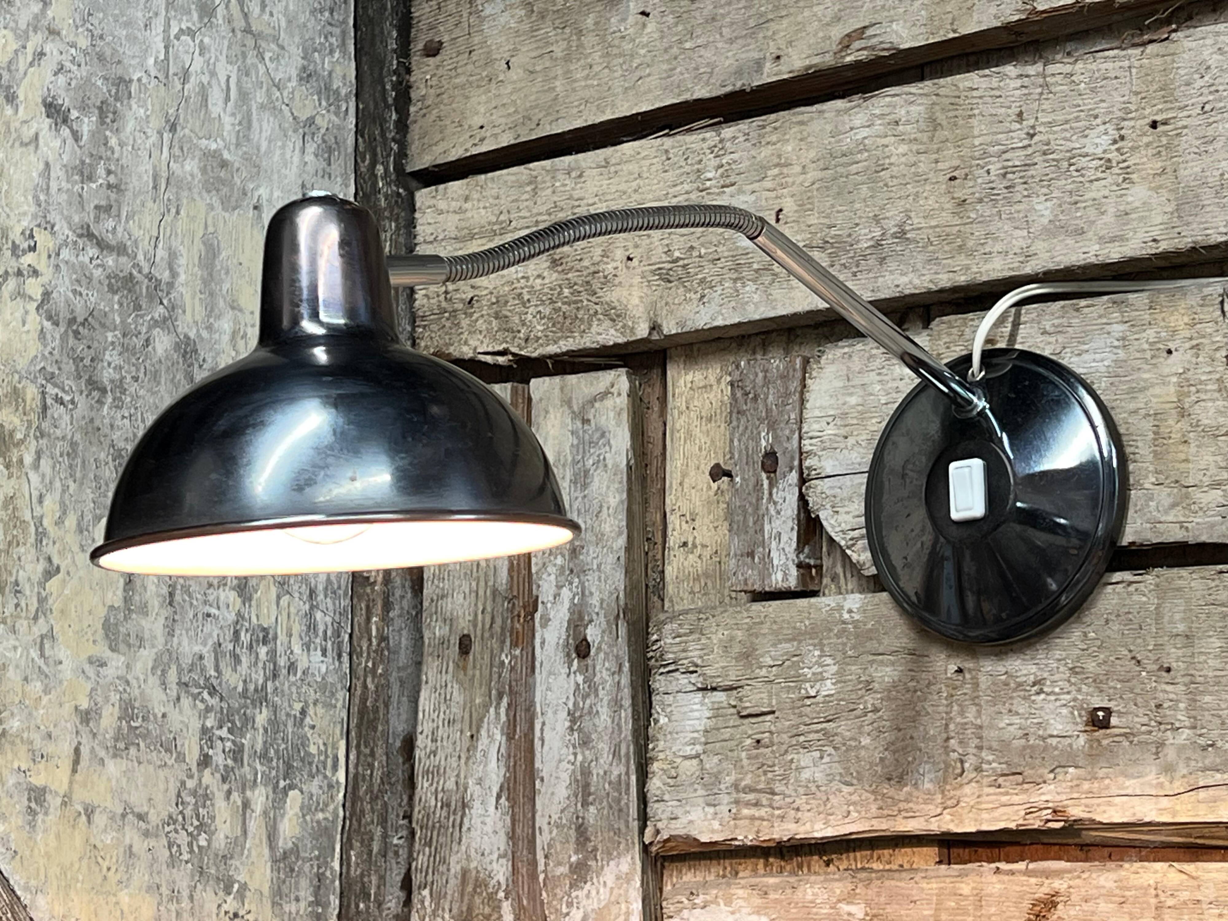 Old Table Lamp Wall Light in Aluminor Metal Vintage 50s/60s