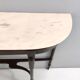 Vintage beech console table with portuguese pink marble top, italy