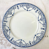 6 flat plates Terre de Fer blue red mismatched