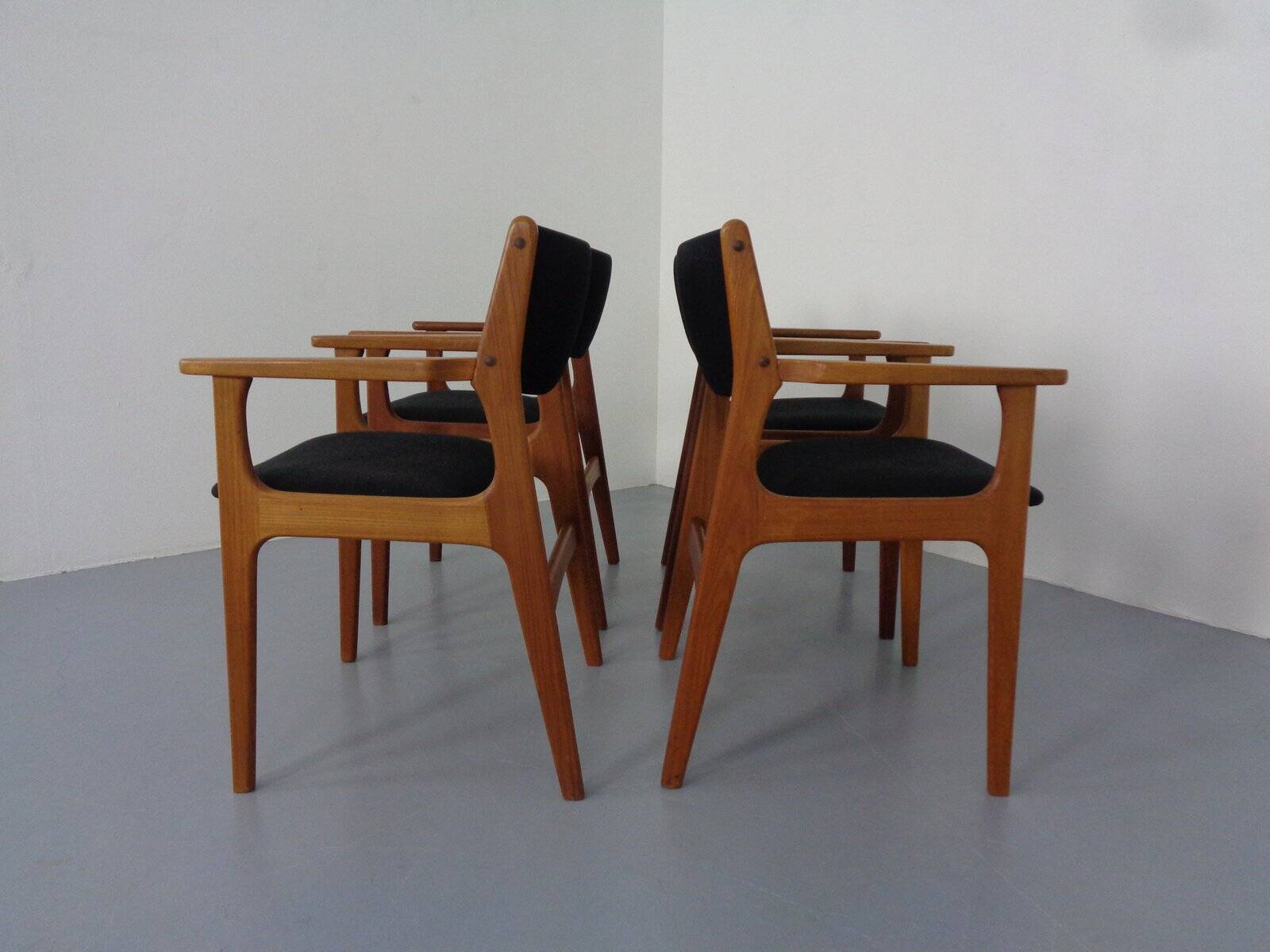 Mid-Century Danish Armchairs in Teak, 1960s, Set of 4