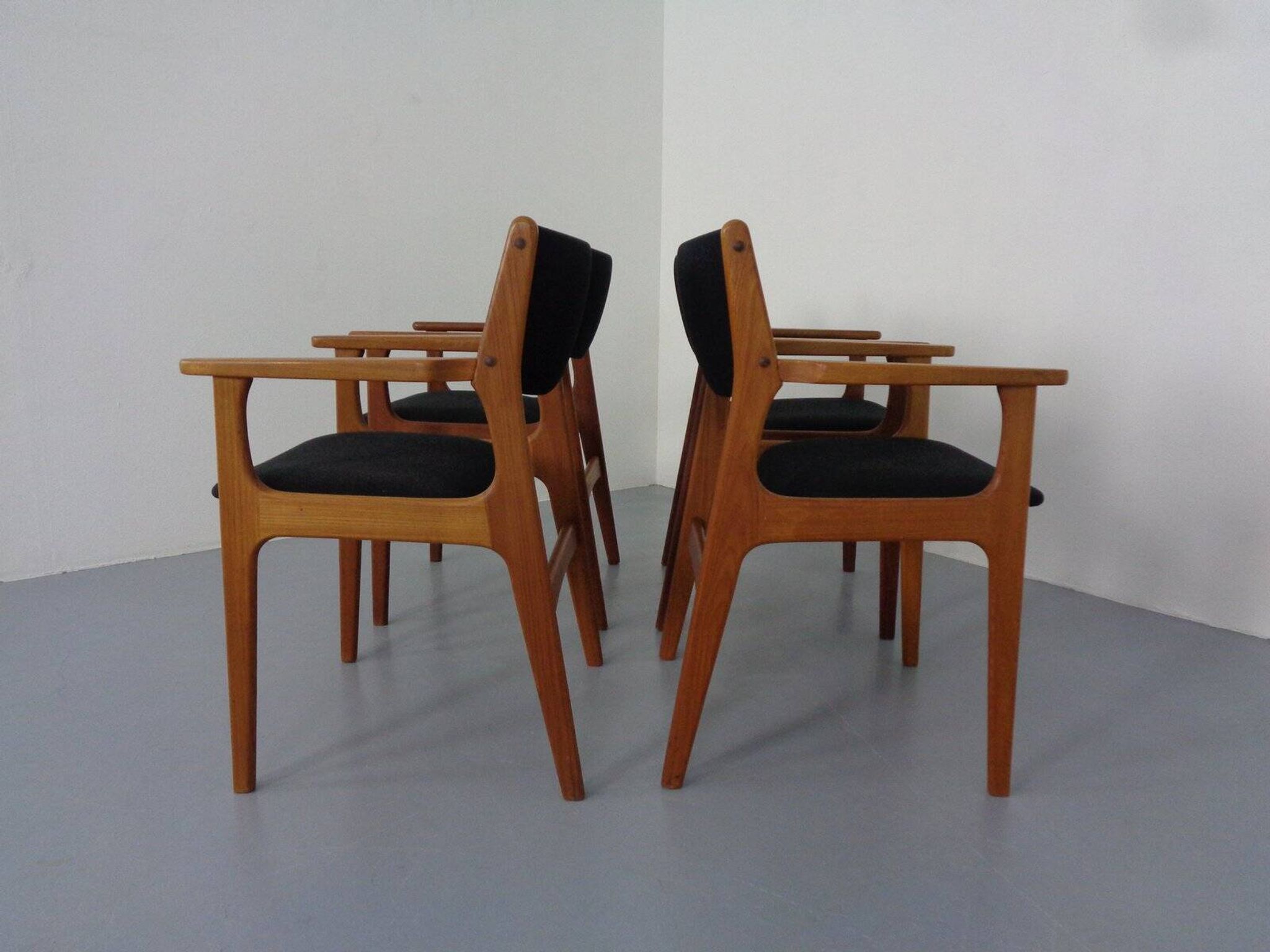 Mid-Century Danish Armchairs in Teak, 1960s, Set of 4