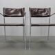 Ensemble de six fauteuils en cuir italien et chrome par Arper.