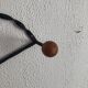 Portemanteau vintage 1960 coeur 5 patères boules bois - 60 cm