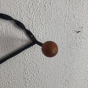 Vintage 1960s heart coat rack with 5 wooden ball hooks - 60 cm