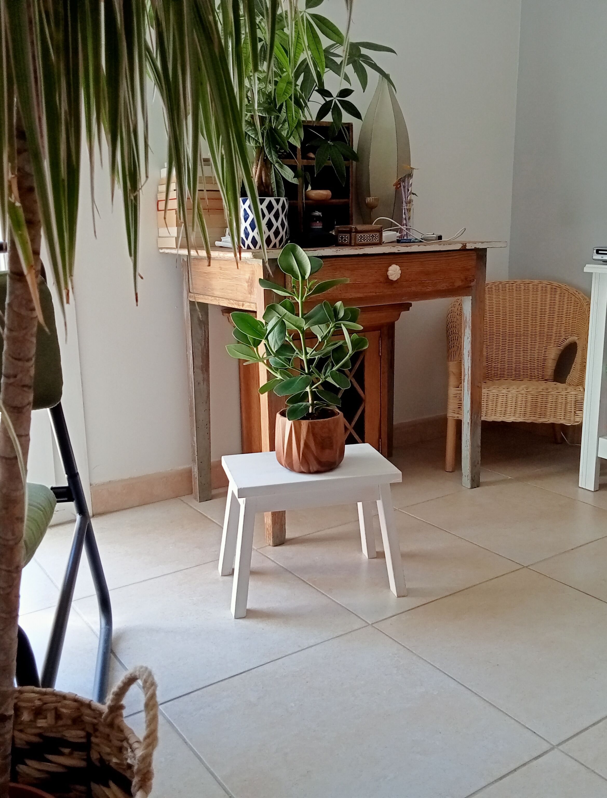 Vintage plant carry stool