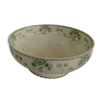 Standing bowl in earthenware of Sarreguemines palmyra pattern
