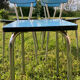 Formica blue set of 4 chairs +1 stool