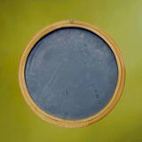 Vintage round bamboo rattan mirror 70s bohemian wall-mounted