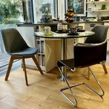 Leather designer chair - Biscia model - Pascal Mourgue