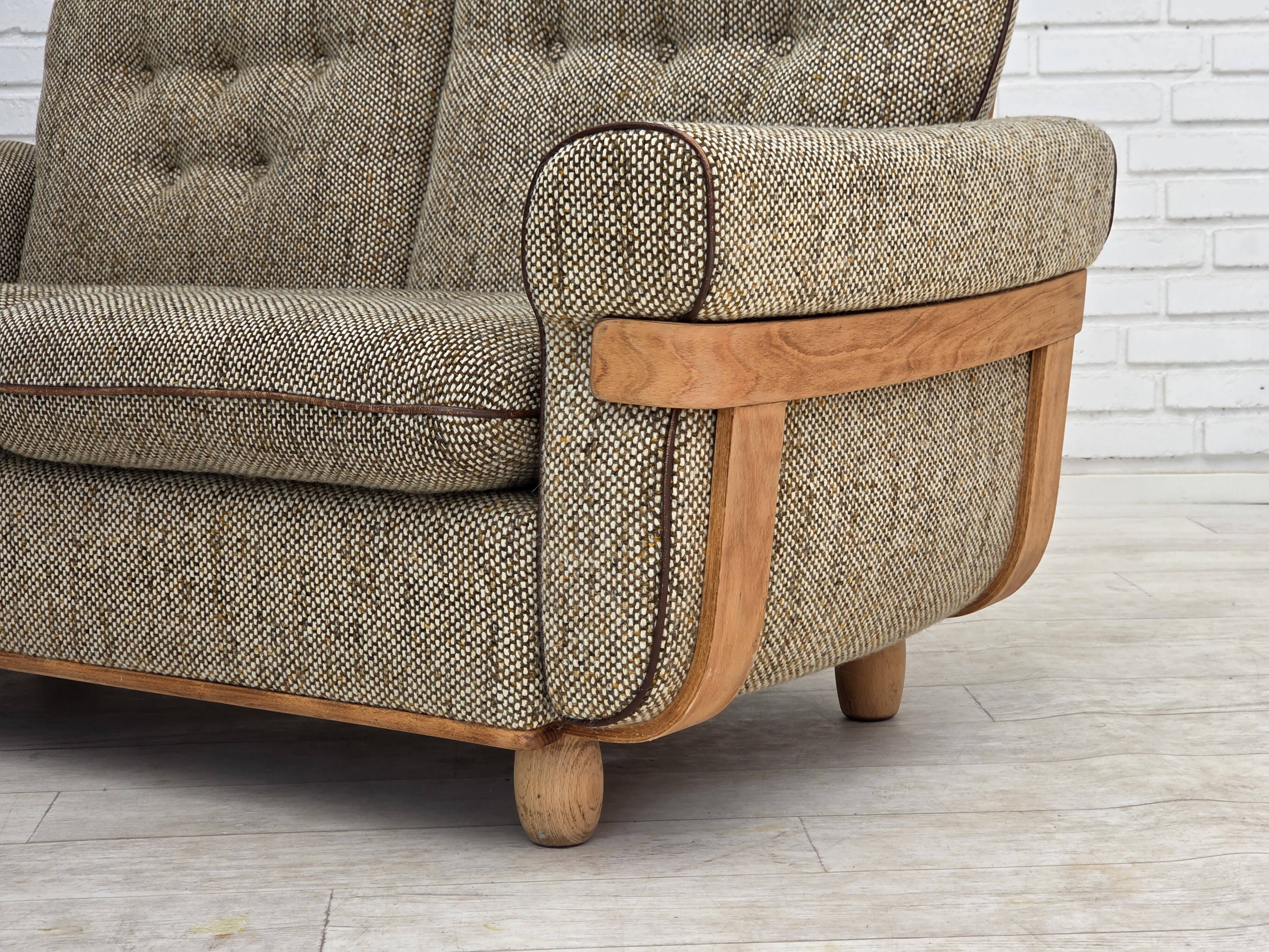 1970s, Danish 2-seater sofa, original condition, furniture wool, bentwood.