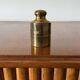 Brass weight shaped table lighter, Mauro Manetti Italy 1970