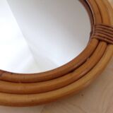 Round bamboo mirror - 27cm