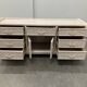 Buffet blanc en rotin/bambou tissé, années 70