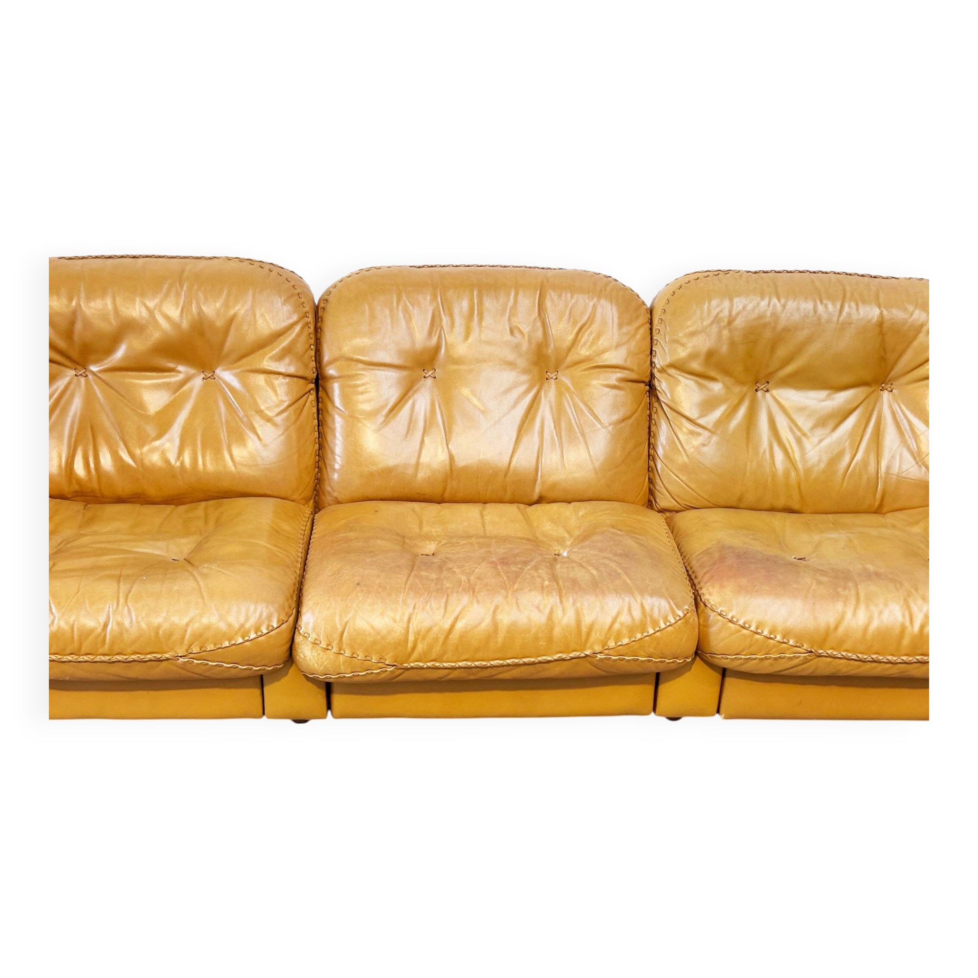De Sede DS101 three-seater in cognac leather.