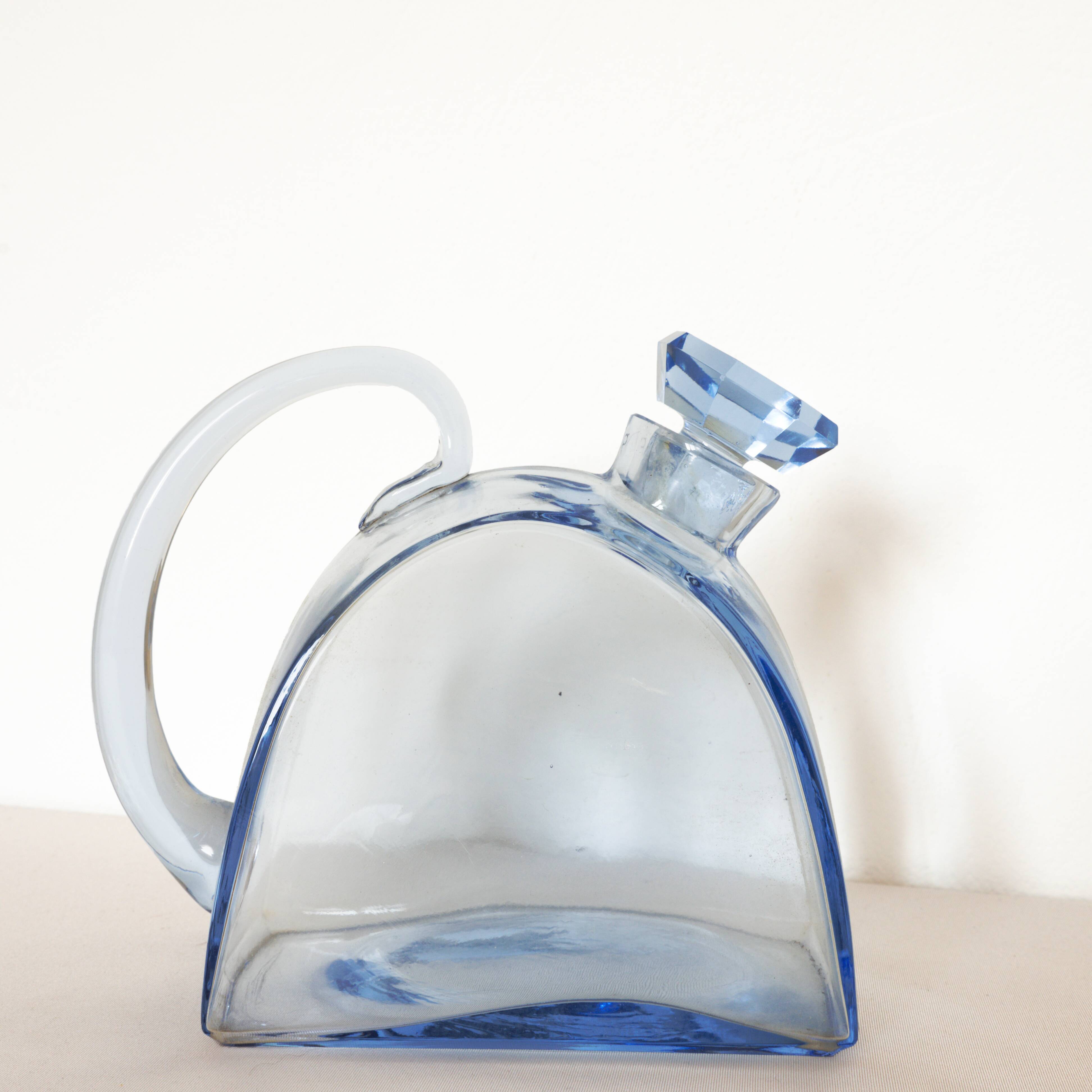 Blue art deco decan decanter