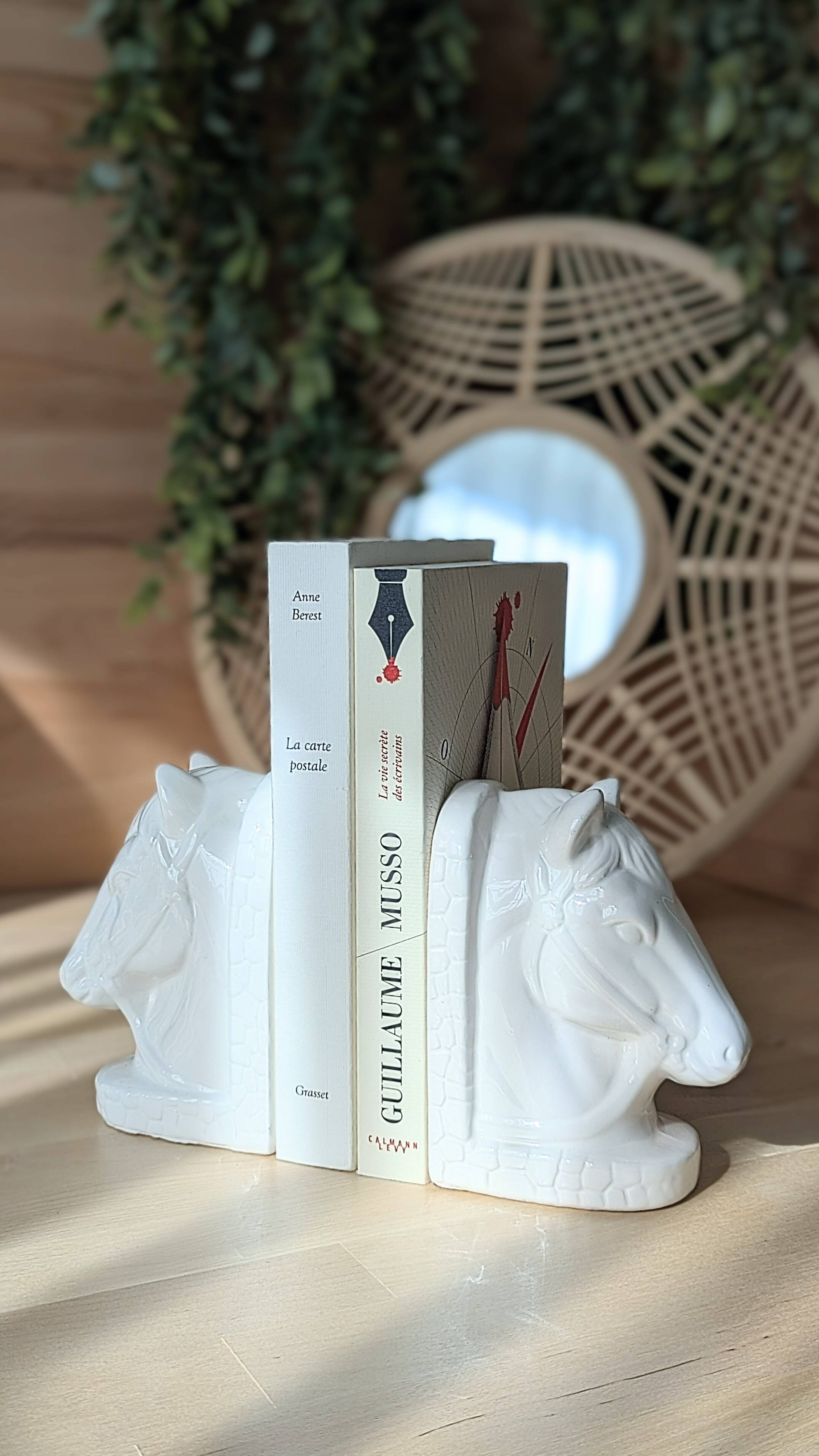 Magnificent pair of vintage ceramic bookends (D-0038)