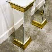 Rare Pair Of Mirrored Plinths or Console By Deknudt, Belgium 1980s
