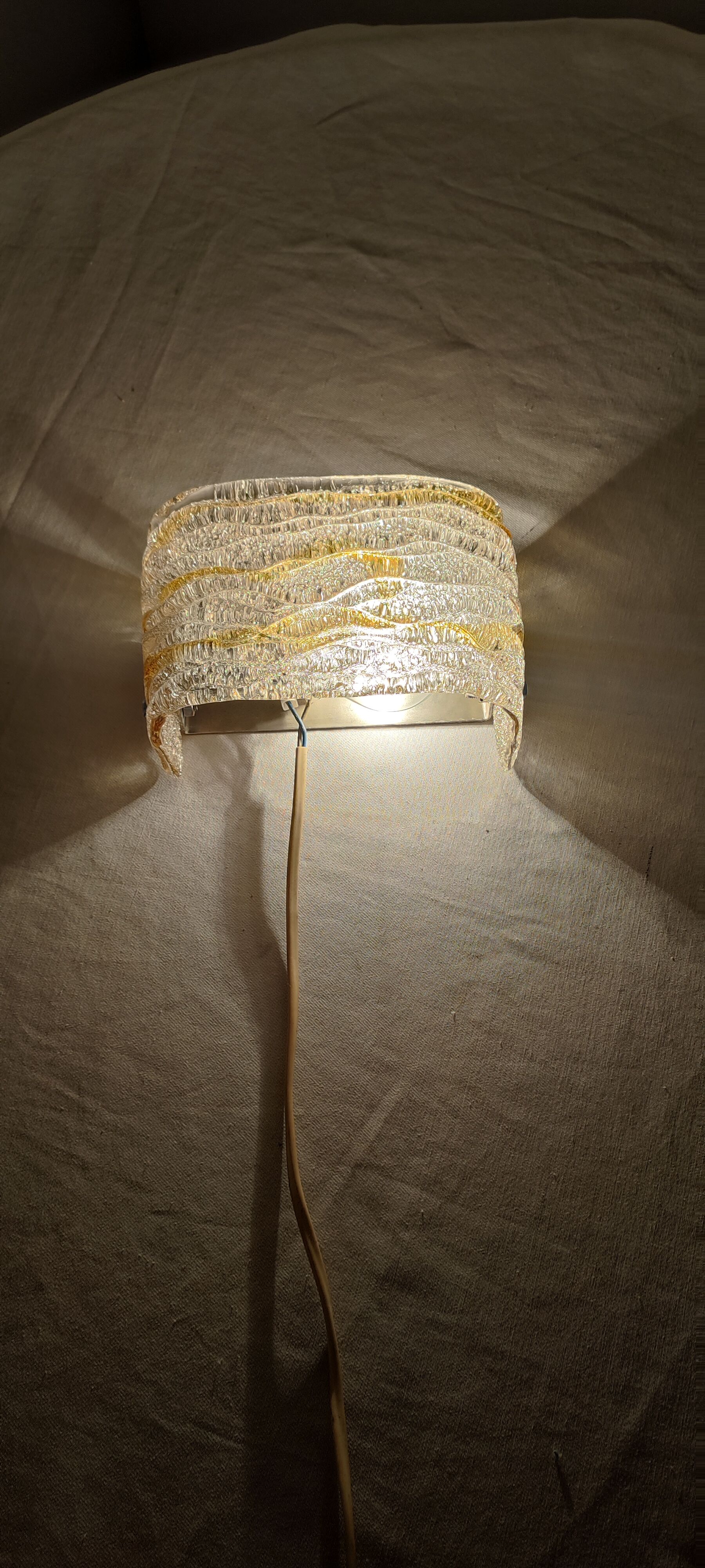 Murano glass wall lamp. Italy, 1960s.