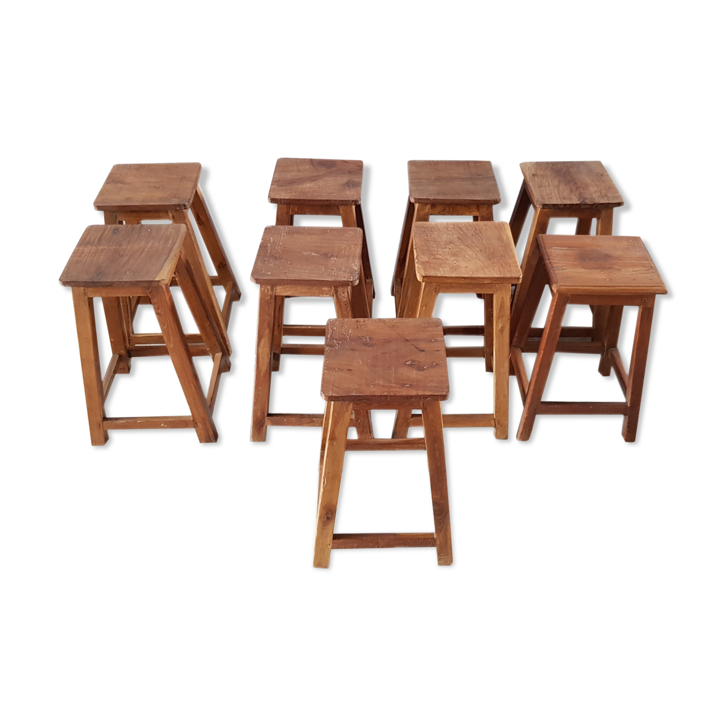 Set of 5 dld teak stools