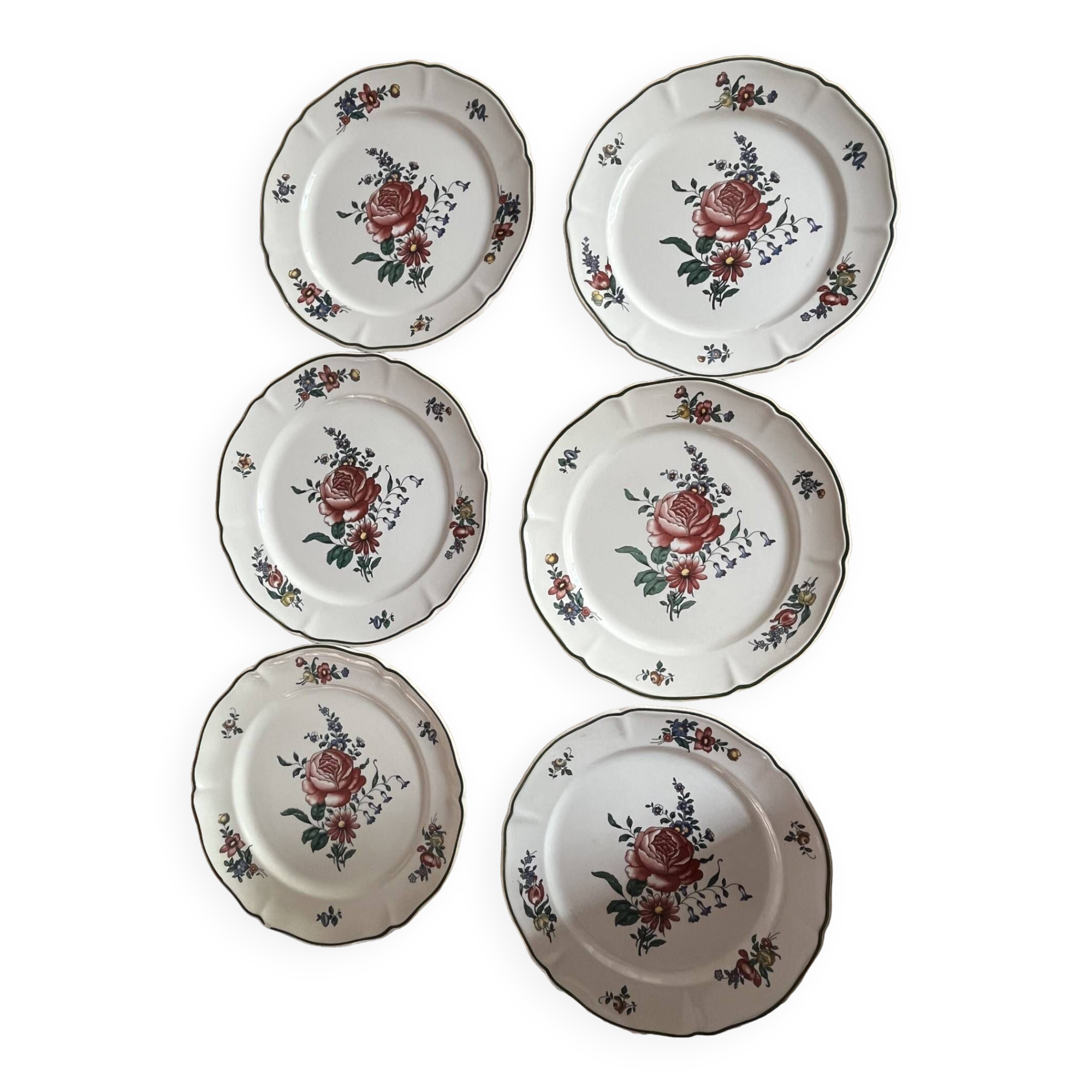 6 vintage Villeroy and Boch "alt strasburg" flat plates