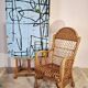 Vintage 1980s Rattan Armchair – Boho Wicker Accent Chair