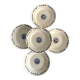 5 serving plates, ironstone from Longchamp, Arlette pattern, 1950