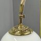 Italian Art Deco Brass Floor Lamp with Glass Globe, 1930s