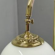 Italian Art Deco Brass Floor Lamp with Glass Globe, 1930s