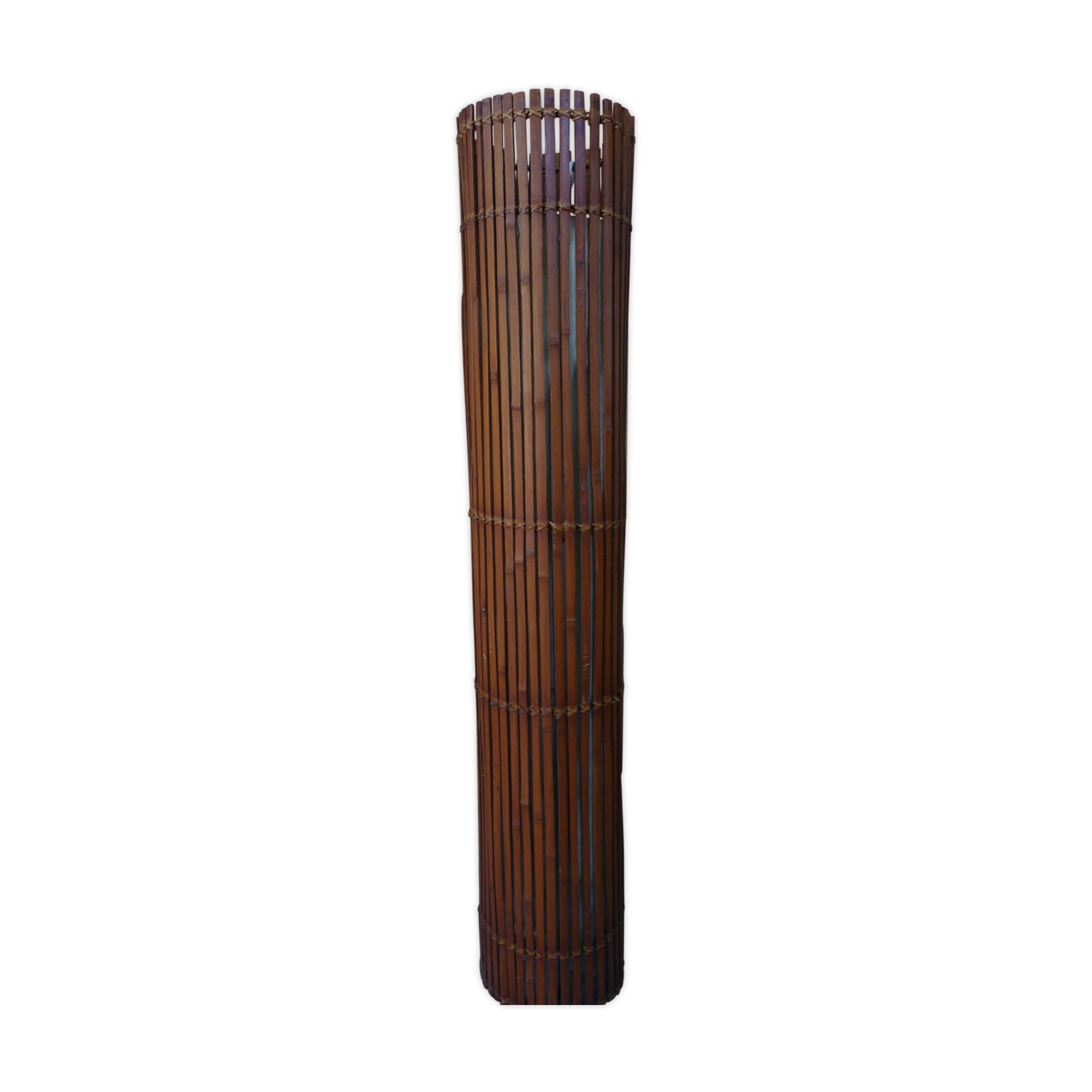 Floor lamp cylinder in vintage rattan years 80