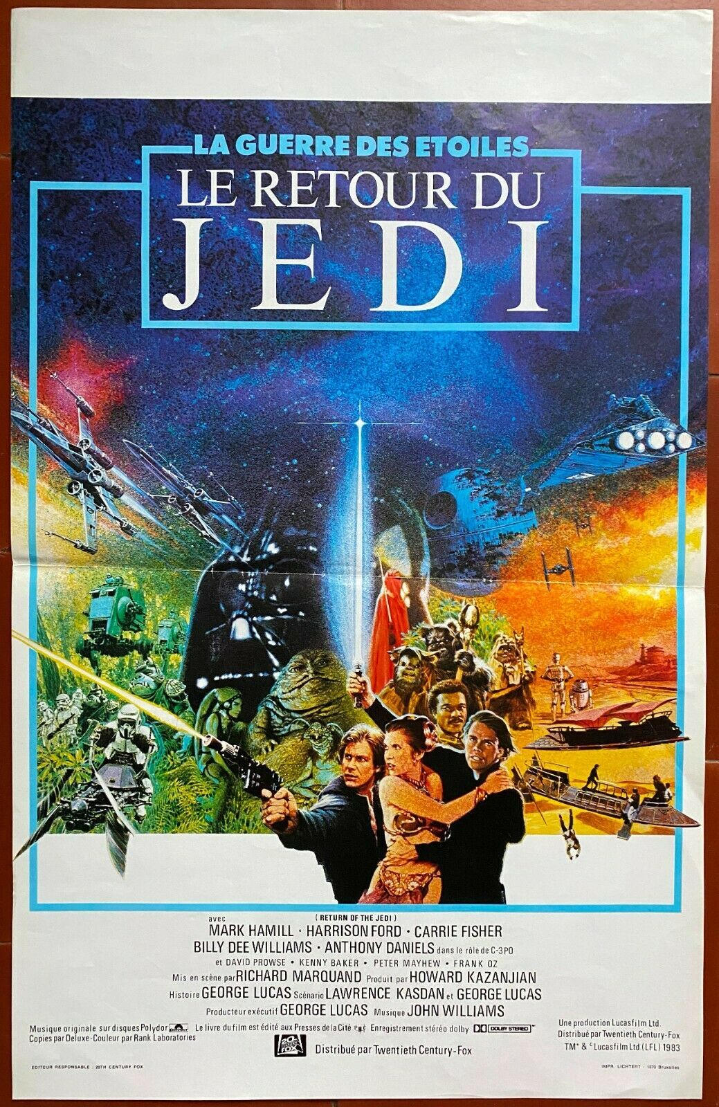 Affiche cinéma originale « le retour du jedi » star wars, harrison ford 35x55cm
