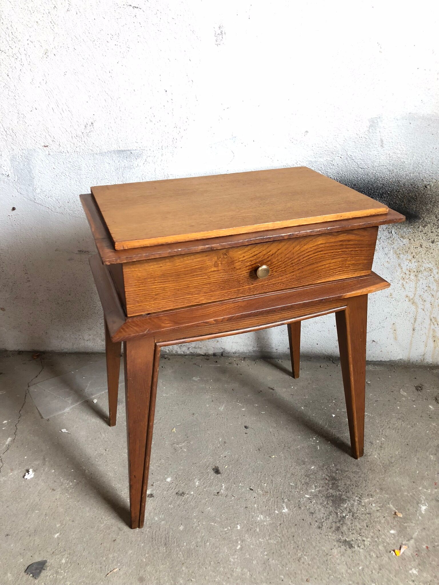 Vintage oak bedside table