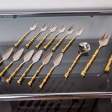 Brutalist dessert cutlery set by David Marshall, Spain, 1970