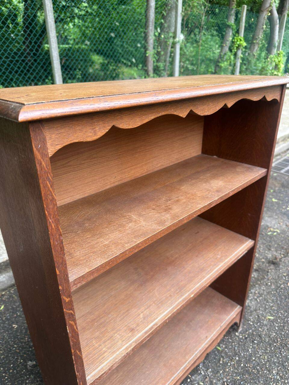 Library, Louis XV style bookcase in solid oak, 1930.