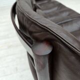 1970s, Scandinavian 3-seater sofa by Arne Norell, furniture leather.