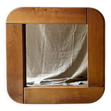 Large oak mirror in the style of a revival house, 1970s design.