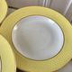 lot of 6 hollow plates Moulin des Loups textured canary yellow 50s