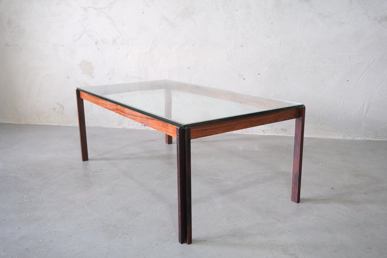 Danish Minimalist Rosewood Coffee Table, 1960s