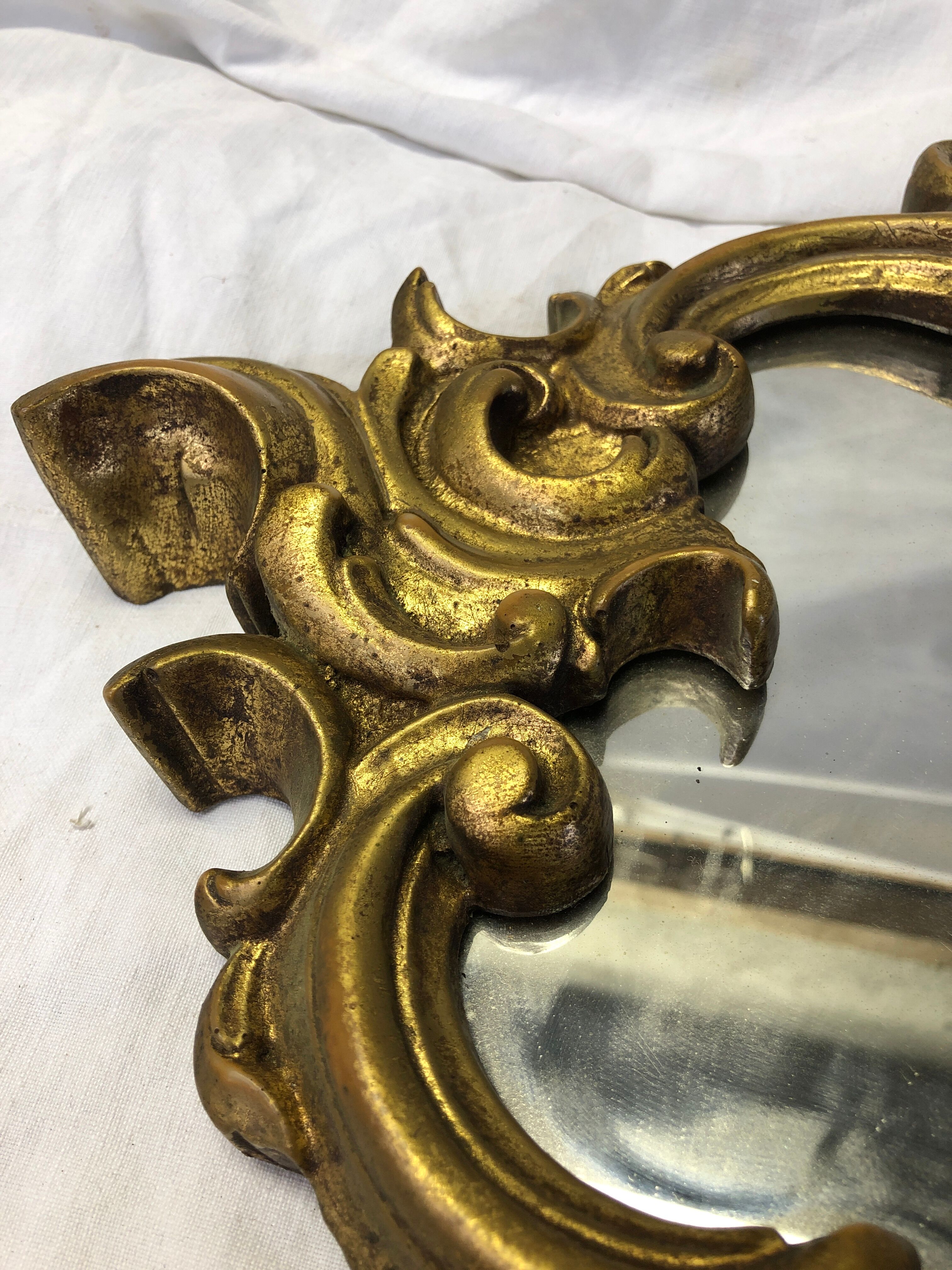 Miroir bois doré vintage 40x70cm