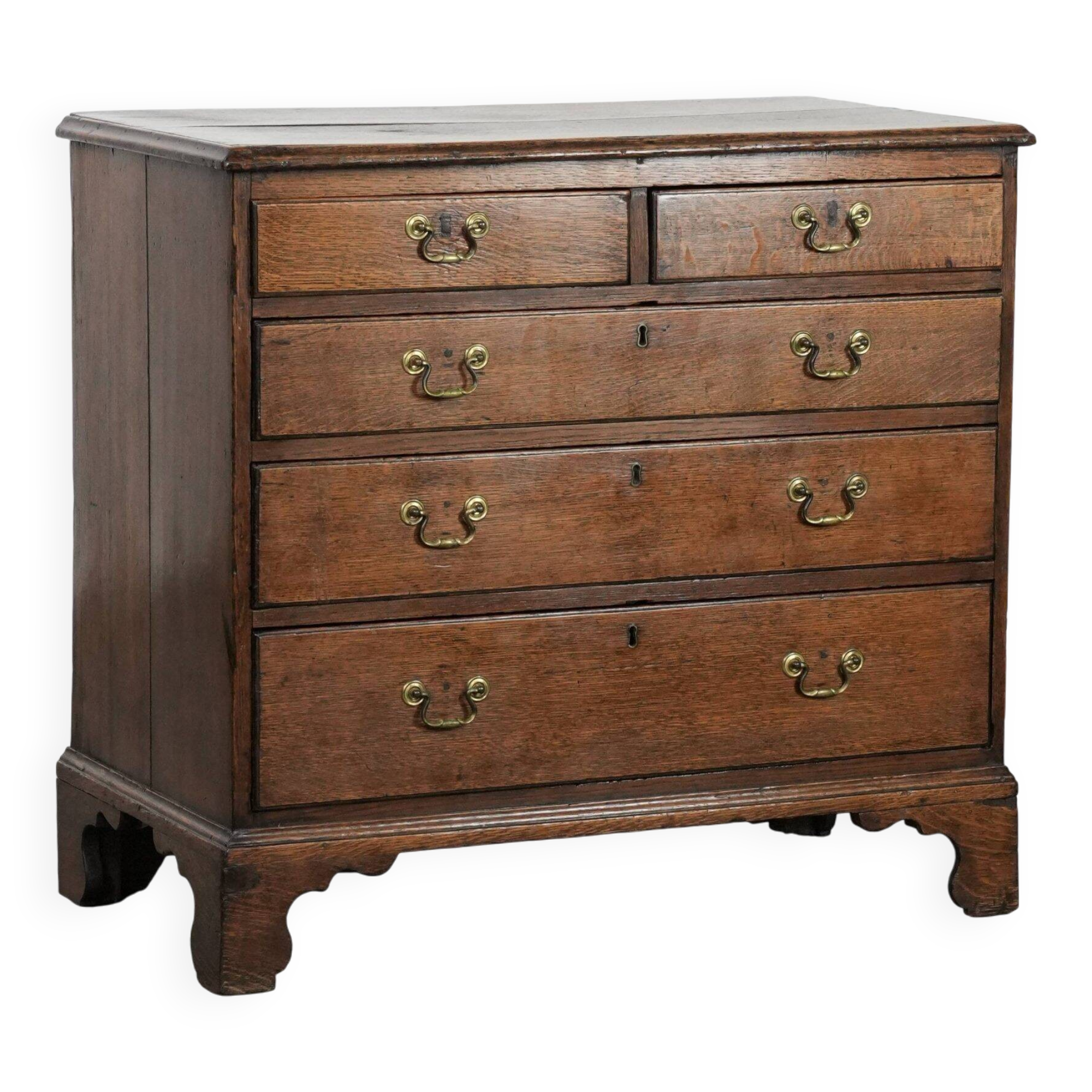 18th-century English antique oak commode