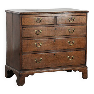English antique oak chest of drawers from the 18th century