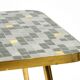 Beautiful Mid Century Modern brass side table with mosaic surface by Münche
