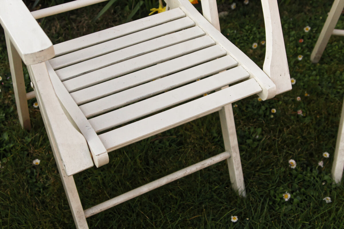 Salon de jardin en bois, 4 fauteuils
