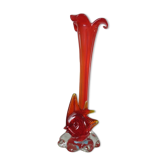Soliflore murano "poisson" orange années 70