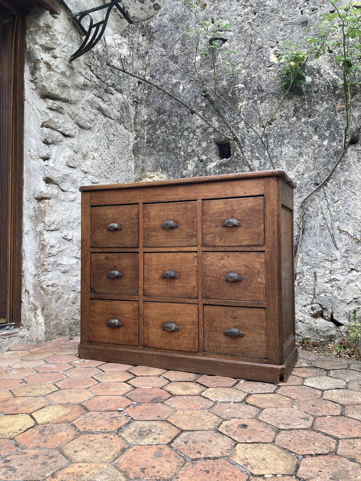 Meuble de métier ancien 9 tiroirs