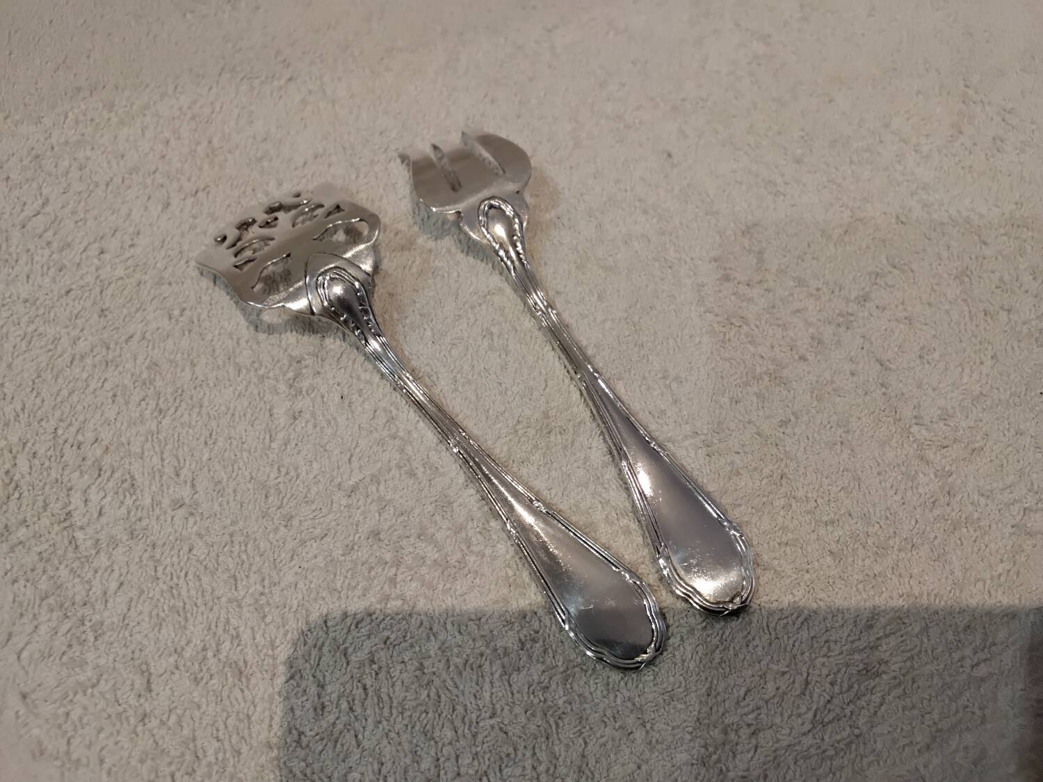 2-piece hors d'oeuvre service, silver-plated metal, Ercuis Trianon goldsmith