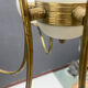 White Opaline Glass & Brass Chandelier, 1960s